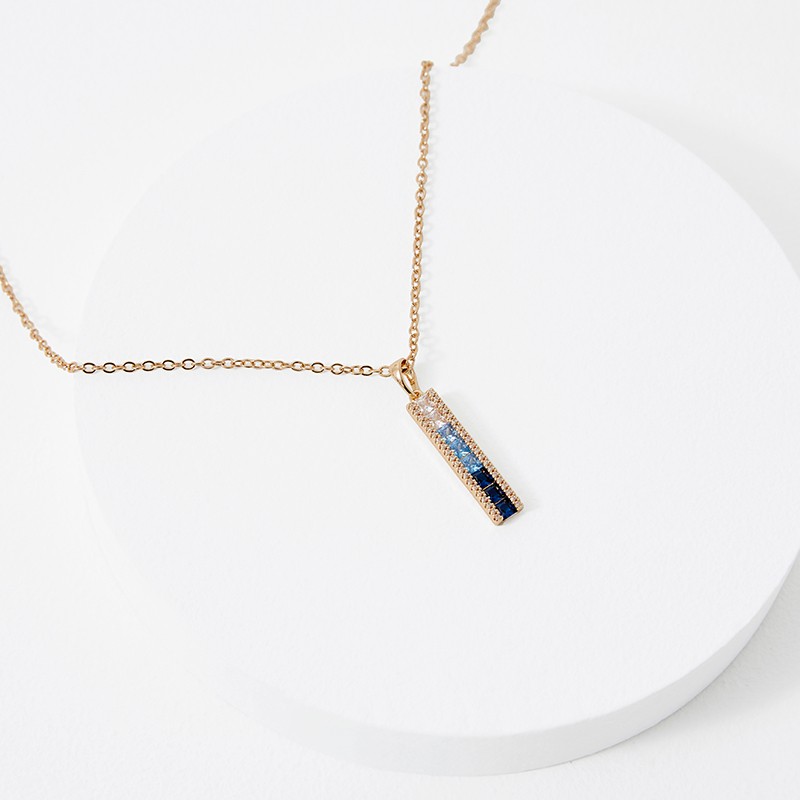 Blue Ombré CZ Necklace