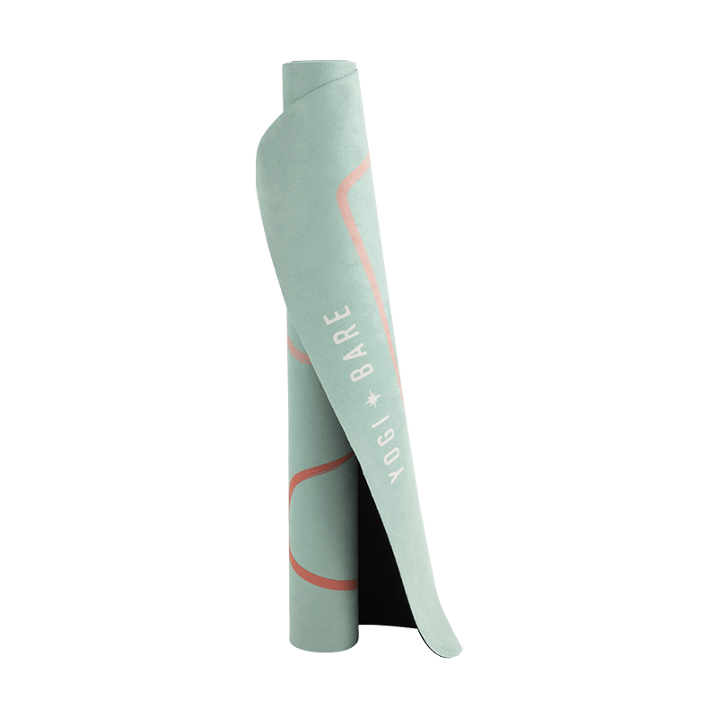 Travel Yoga Mat with Pouch- Abstract Green