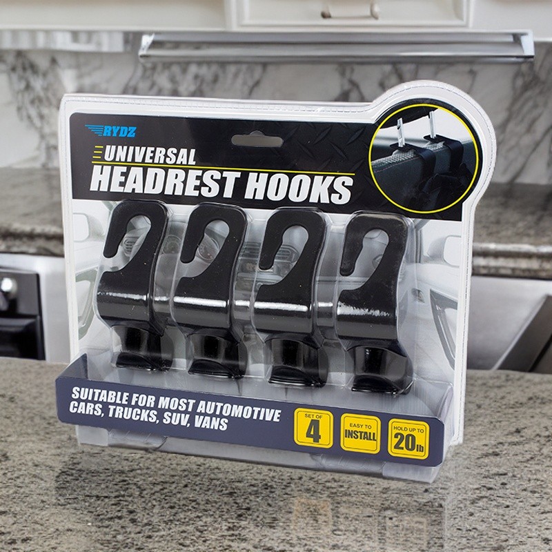 Car Headrest Storage & Organization Hooks (4 Pack)