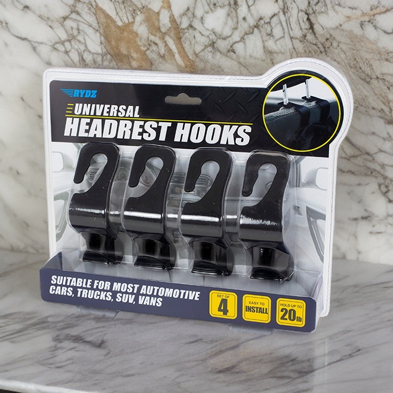 Car Headrest Storage & Organization Hooks (4 Pack)