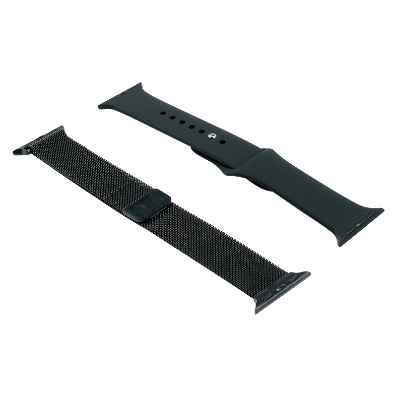 2 Pack Stainless Steel / Flexible Silicone Bands