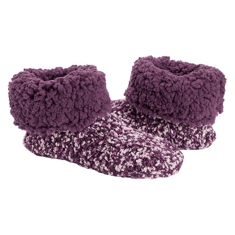 Popcorn Yarn Booties in Boysenberry - S/M