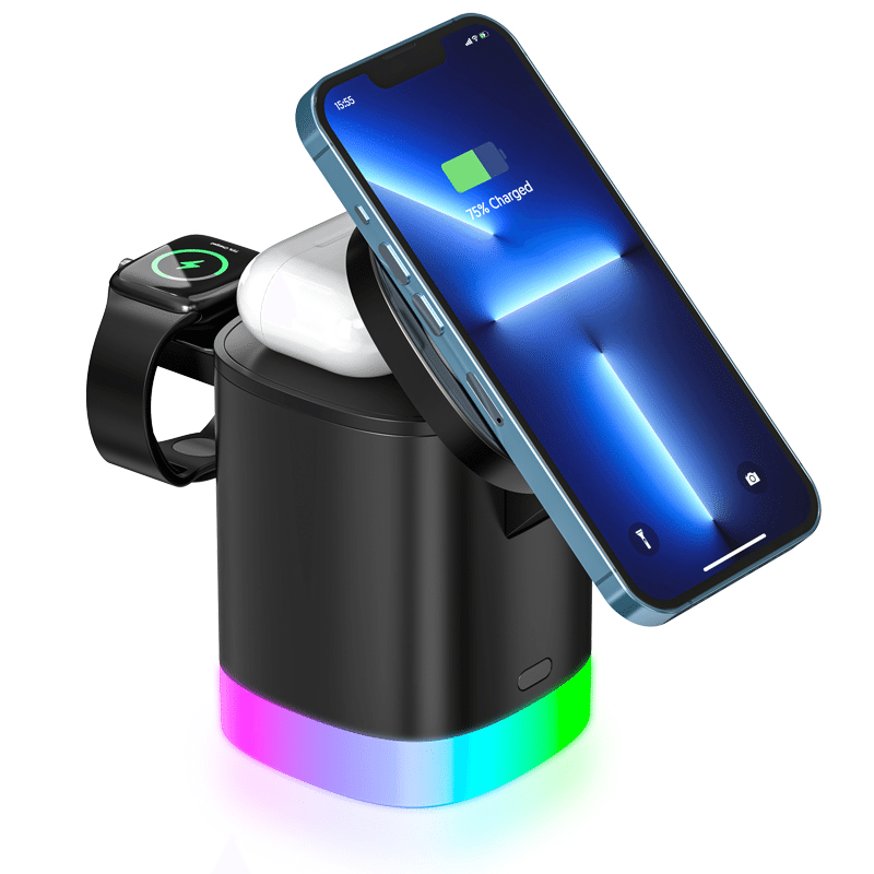 3-in-1 MagSafe Compatible Compact Wireless Charging Station
