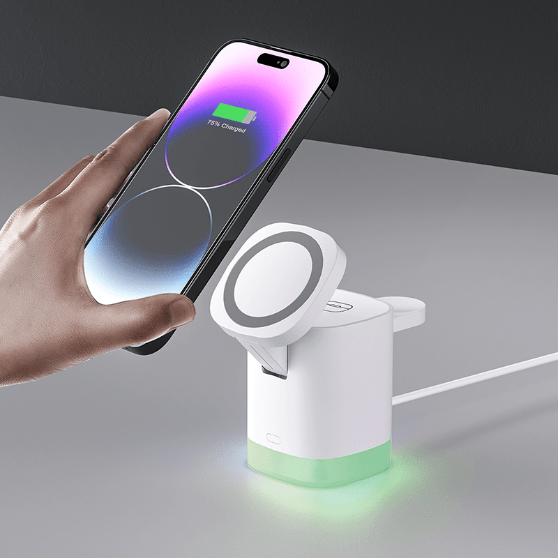 3-in-1 MagSafe Compatible Compact Wireless Charging Station