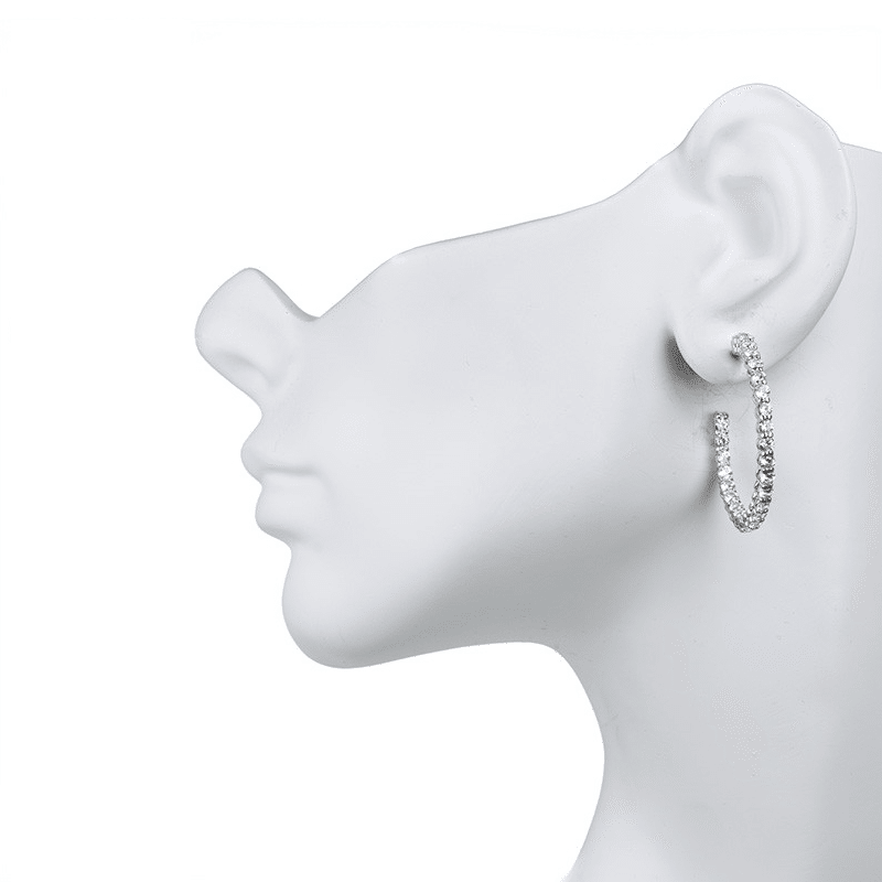 6 CTTW Rnd Cz Inside - Outside Hoop