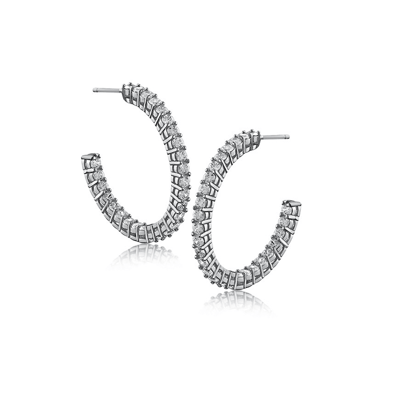 6 CTTW Rnd Cz Inside - Outside Hoop