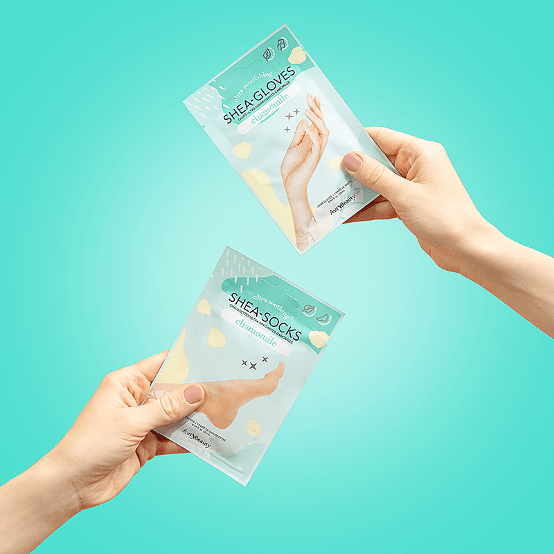 2-Pack Bundle: Ultra Nourishing SHEA-GLOVES Chamomile & Ultra Soothing SHEA-SOCKS Chamomile