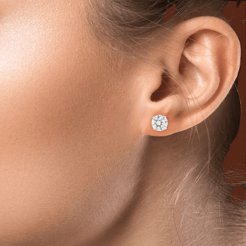 2 Cttw Rnd Cz Studs Earrings