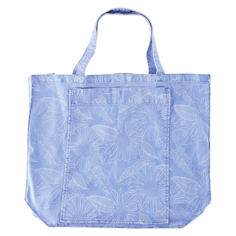 Oversized Posie Denim Tote