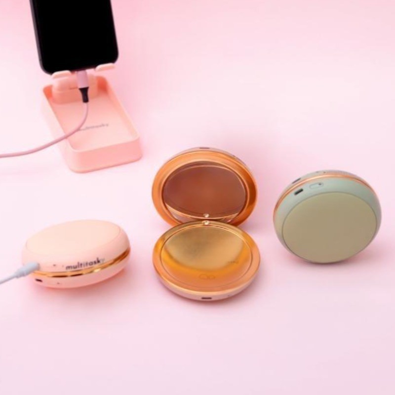 Macaron Power Bank & Hand Warmer with Mirror