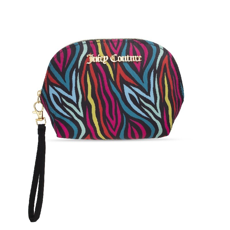 Rainbow Print Nylon Small Dome Cosmetic Bag