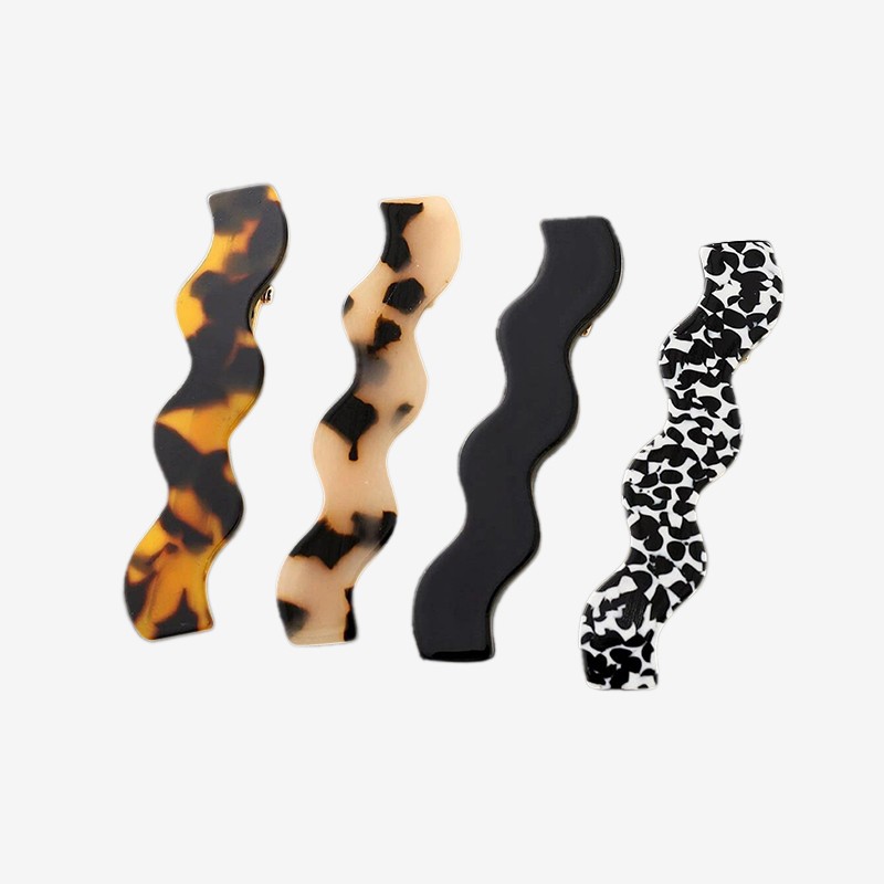 Set of Four Wavy Hair Clips