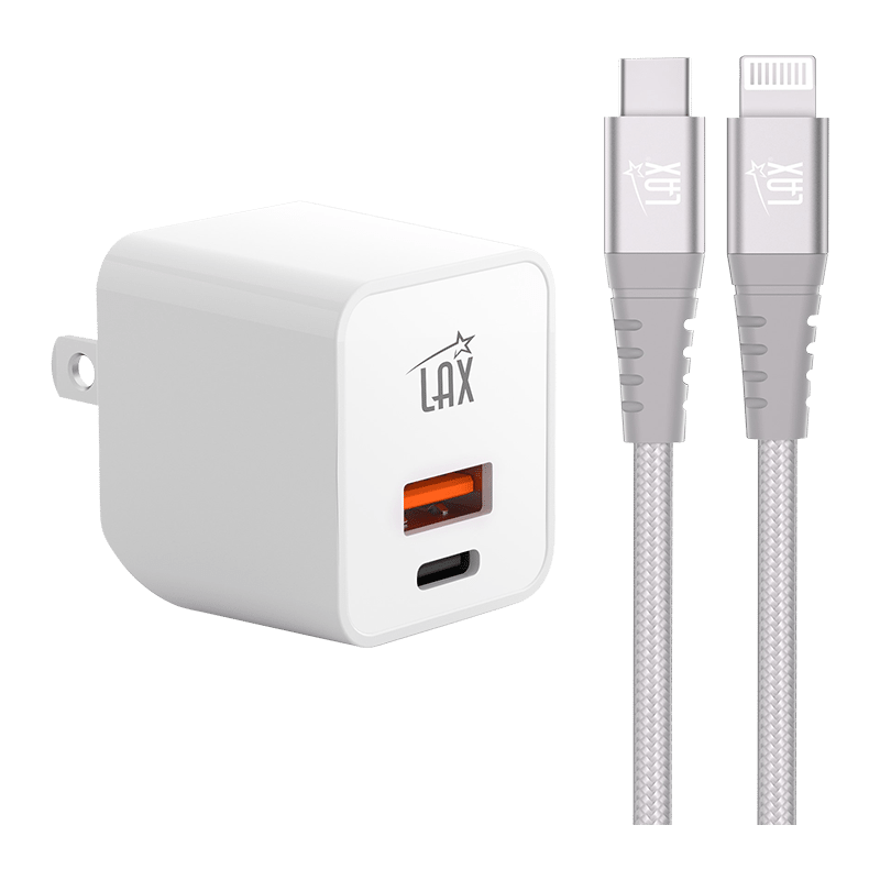USB-C & USB-A Wall Charger with 6' Lightning Cable
