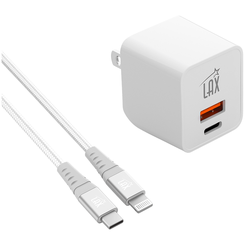 USB-C & USB-A Wall Charger with 6' Lightning Cable