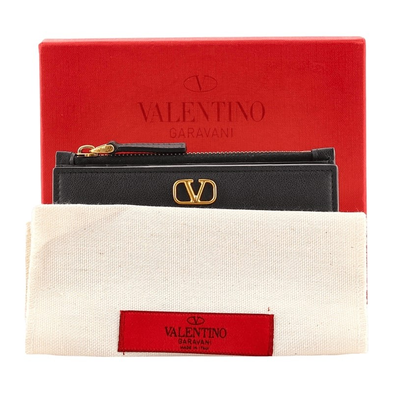 Valentino Garavani Vlogo Bifold Coin Card Holder Leather