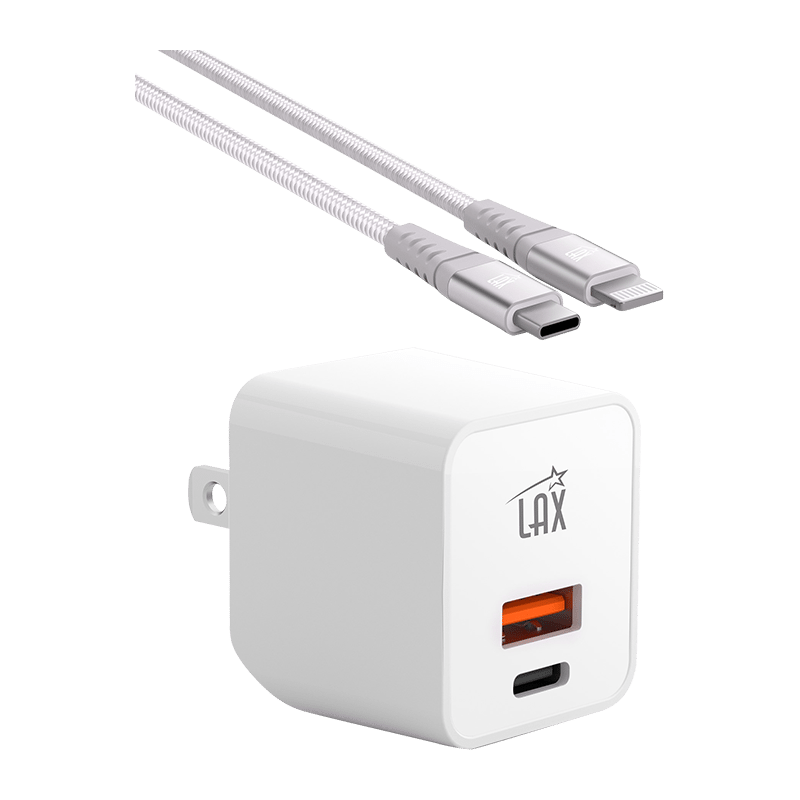 USB-C & USB-A Wall Charger with 6' Lightning Cable
