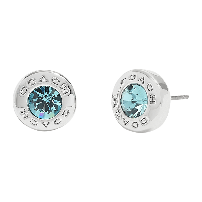 Open Circle Stone Stud Earring