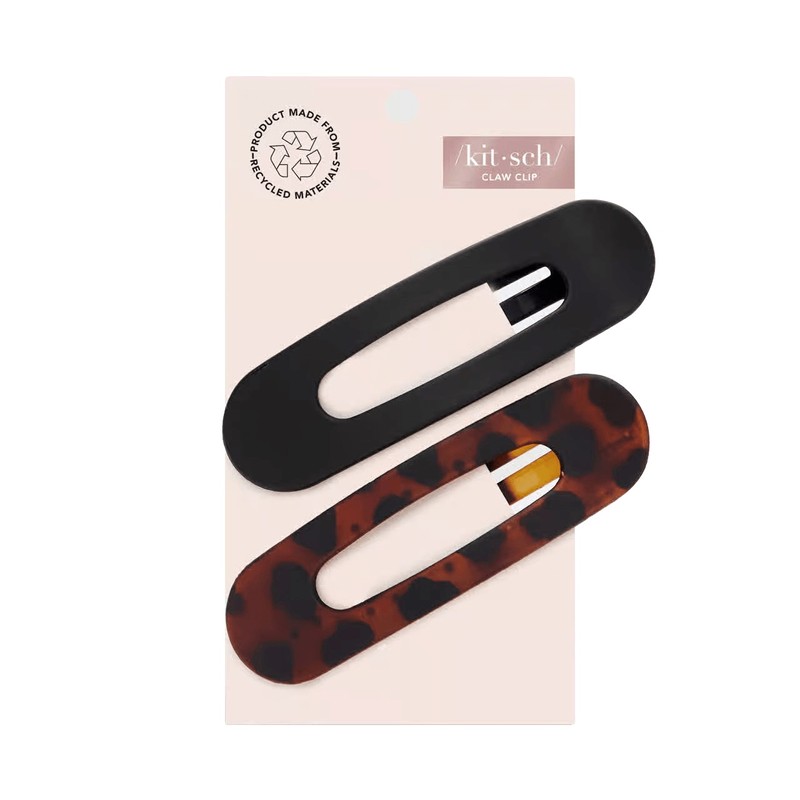Recycled Plastic Flat Lay Claw Clips 2 Piece Set