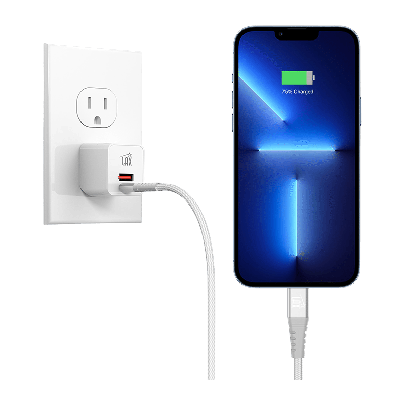 USB-C & USB-A Wall Charger with 6' Lightning Cable