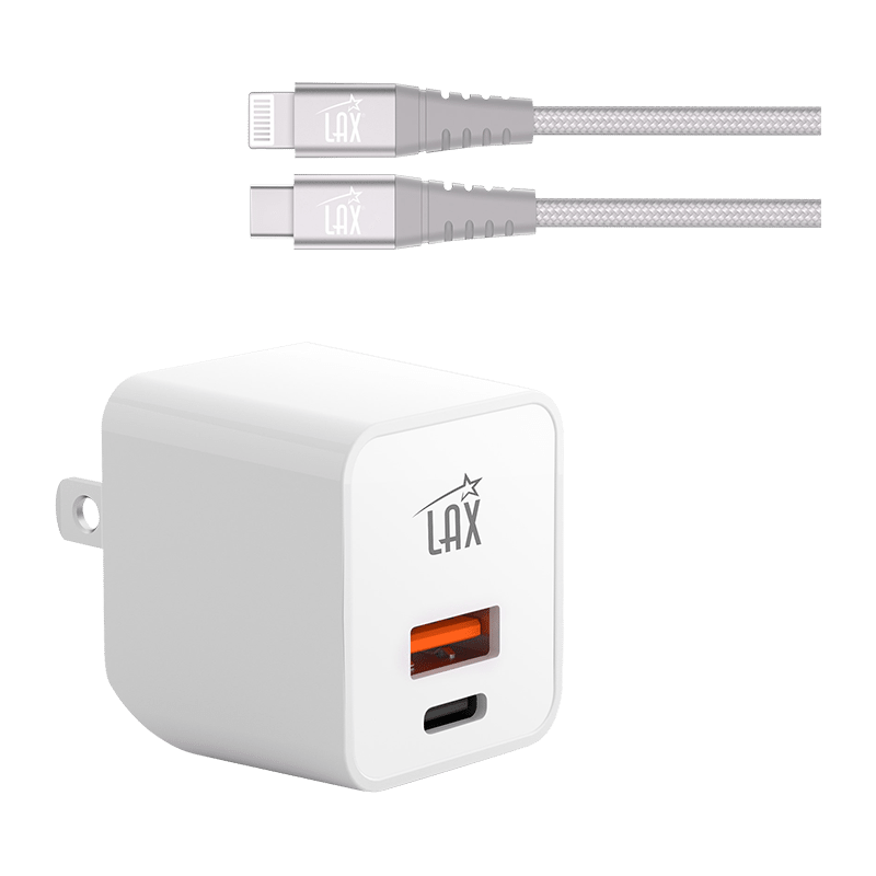 USB-C & USB-A Wall Charger with 6' Lightning Cable
