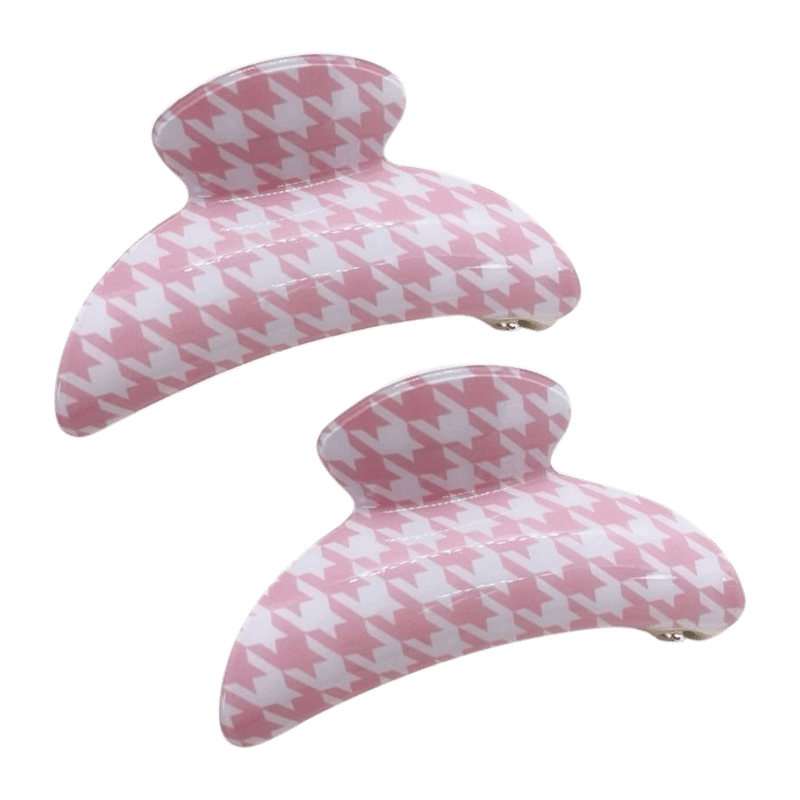 Set of Two Houndstooth Claw Clips