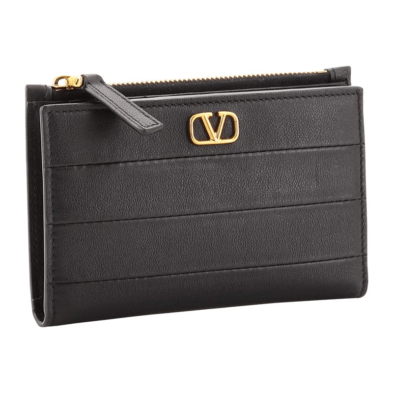 Valentino Garavani Vlogo Bifold Coin Card Holder Leather