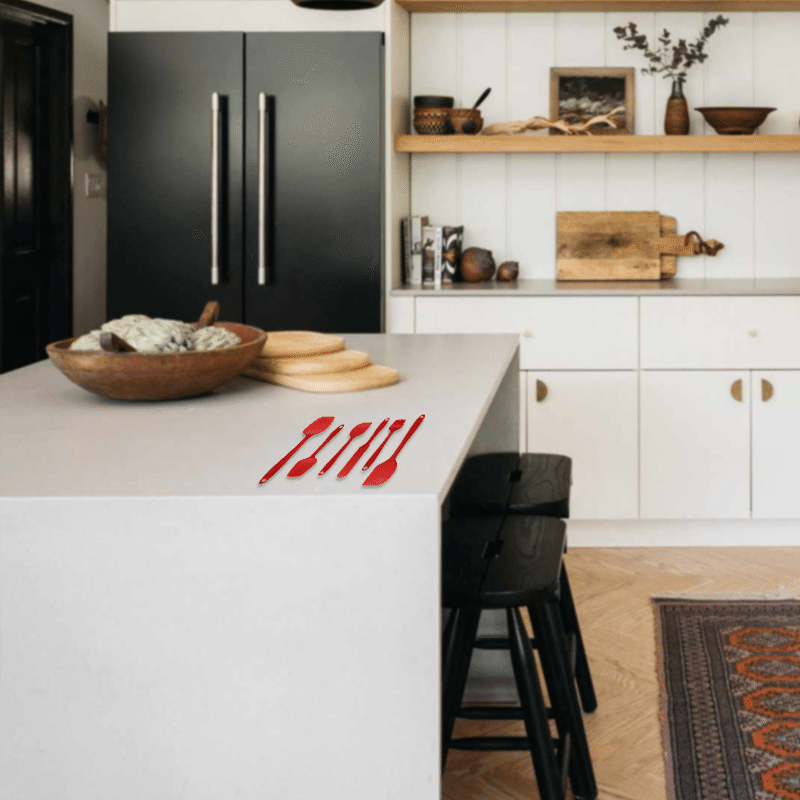 6 Piece Red Silicone Spatula Set