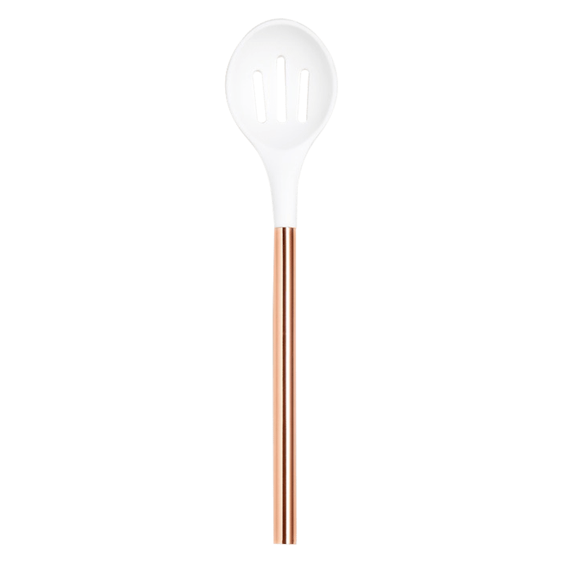 Ada White and Copper Slotted Spoon