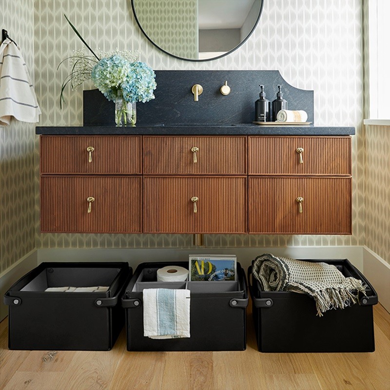 Collapsible Vegan Leather Basket (Large)