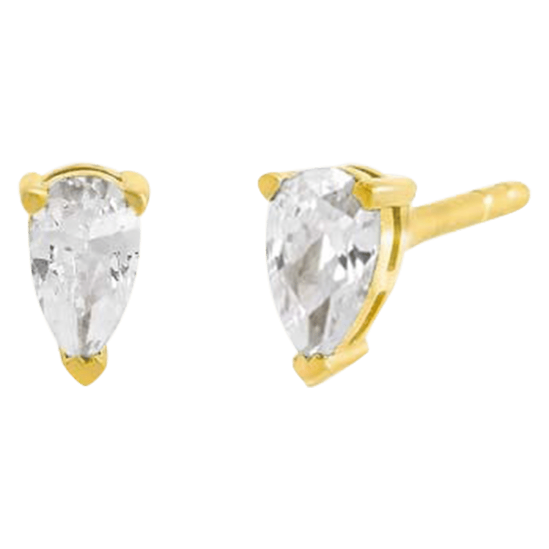 Colored Pear Shape Stud Earrings