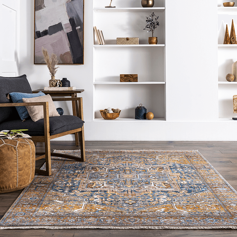Vintage Harriet Medallion Fringe Area Rug