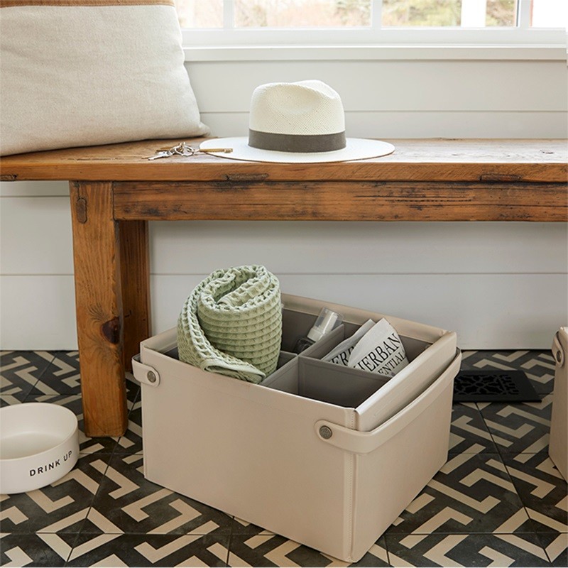 Collapsible Vegan Leather Basket (Large)