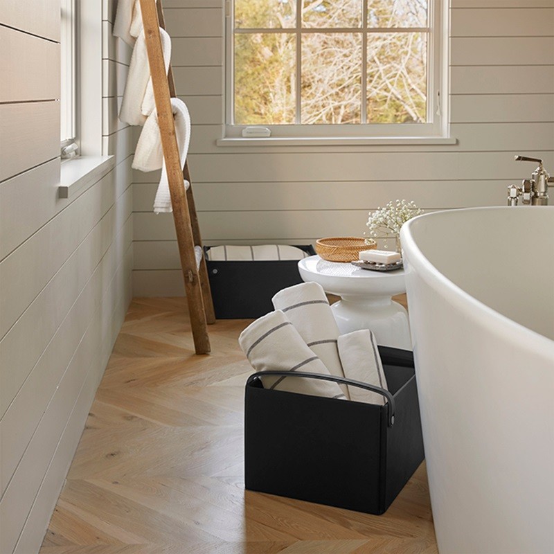 Collapsible Vegan Leather Basket (Large)