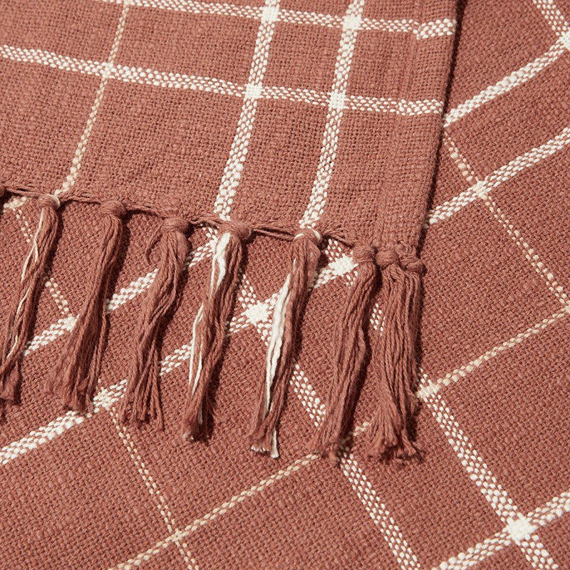 Woven Throw Blanket - Rust