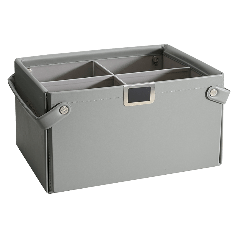 Collapsible Vegan Leather Basket