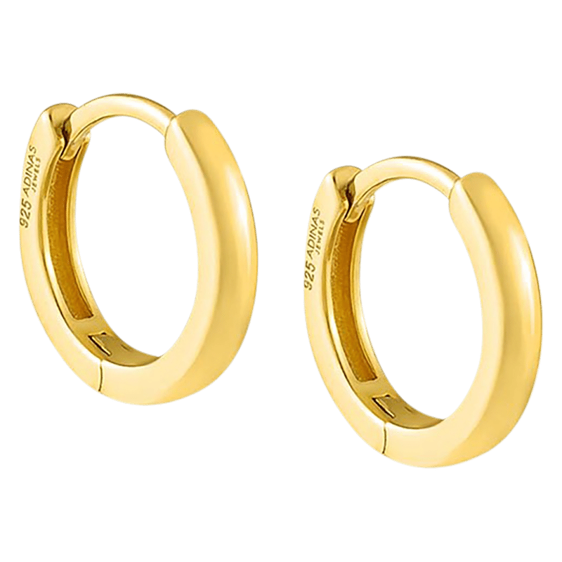 Plain Ring Huggie Earring - Gold