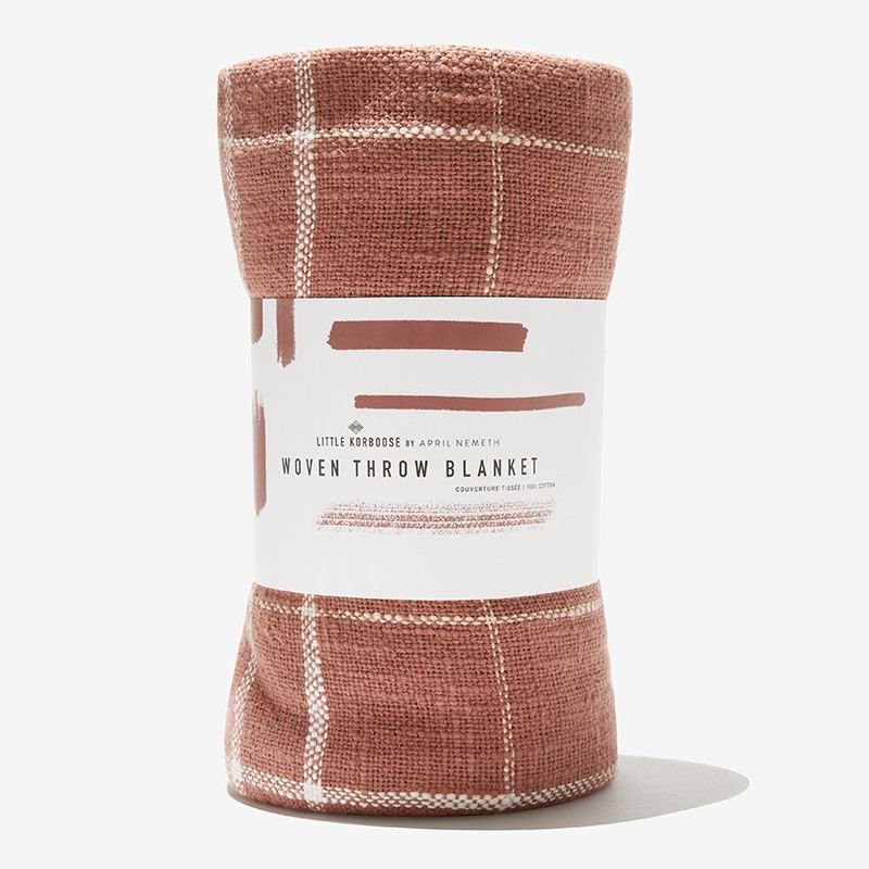 Woven Throw Blanket - Rust