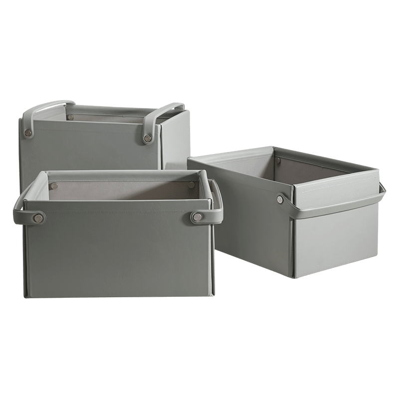 Collapsible Vegan Leather Basket