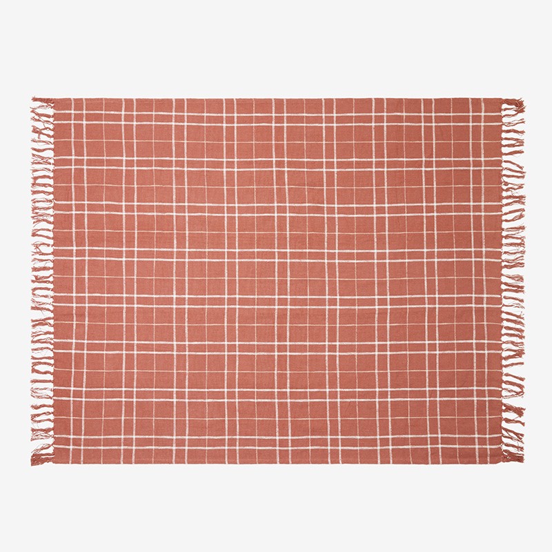 Woven Throw Blanket - Rust