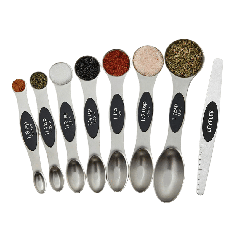 7 Piece Dual Sided Stainless Steel Magnetic Measuring Spoons