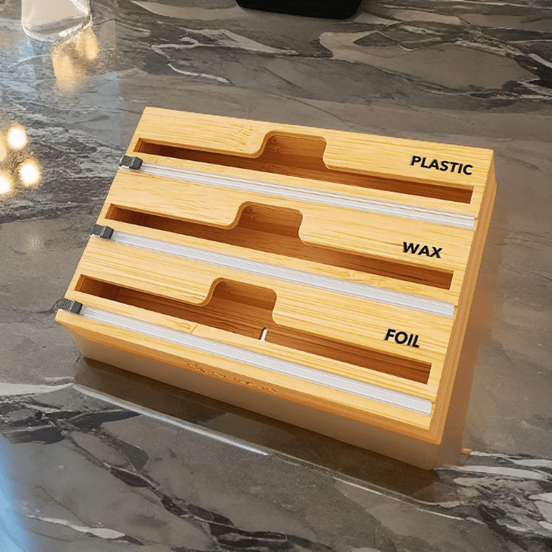 Bamboo Foil & Food Wrap Dispenser with Cutter