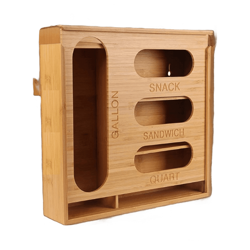 Bamboo Storage Bag Organizer & Dispenser