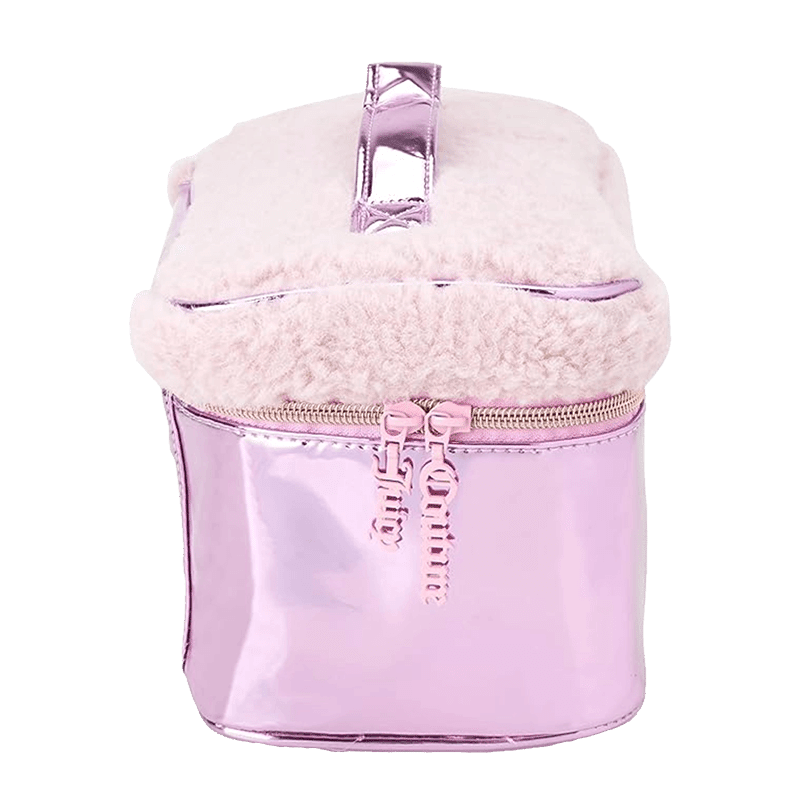 Rhinestone Sherpa Juicy Logo Train Case