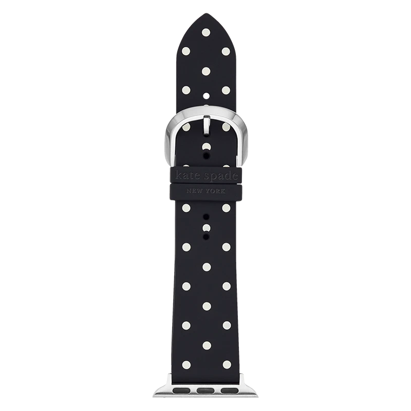 APPLE WATCH★KATE SPADE POLKA DOT-PRINT SILICONE APPLE WATCH Kate Spade White and black polka dot-print silicone 38mm
