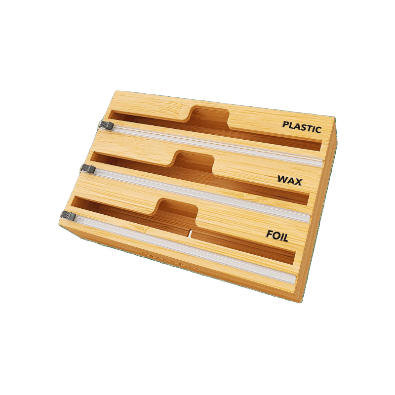 Bamboo Foil & Food Wrap Dispenser with Cutter