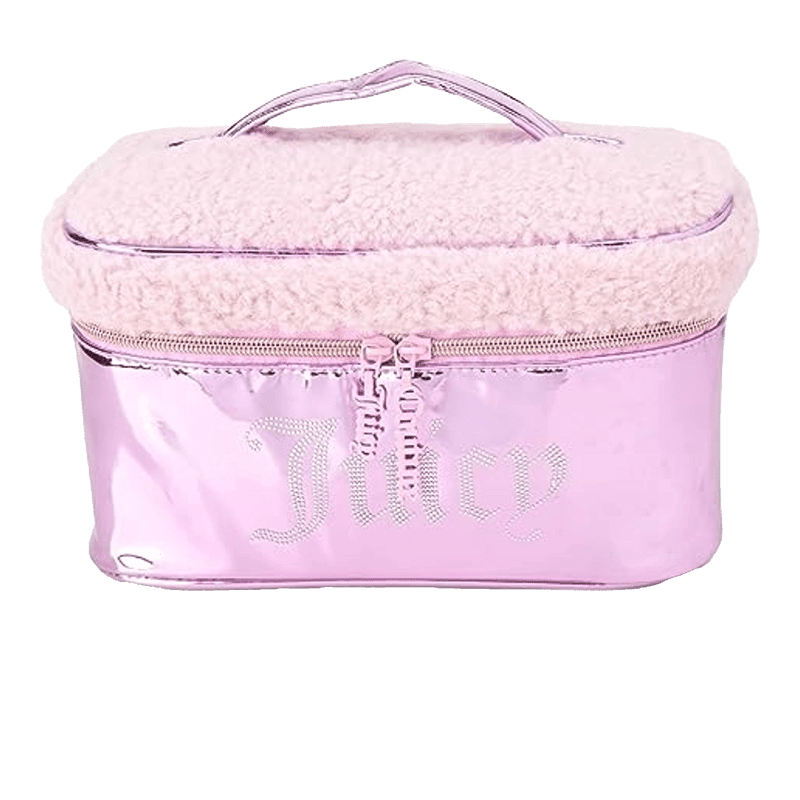 Rhinestone Sherpa Juicy Logo Train Case