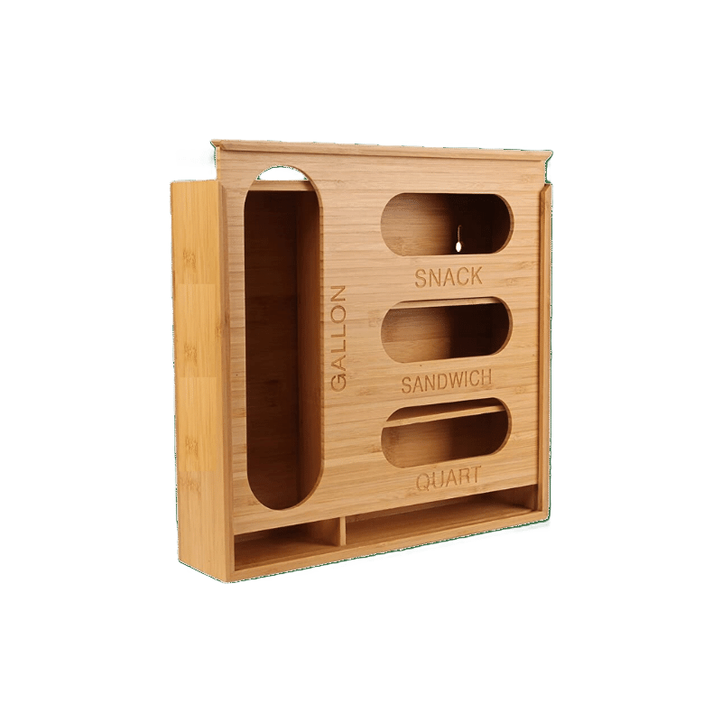 Bamboo Storage Bag Organizer & Dispenser