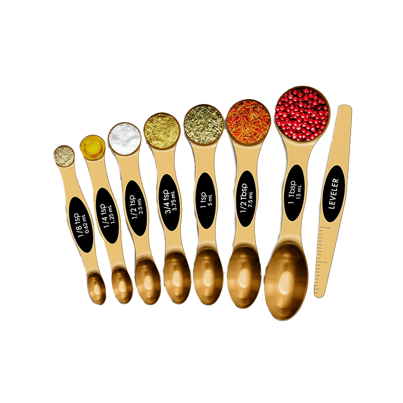 7 Piece Dual Sided Stainless Steel Magnetic Measuring Spoons