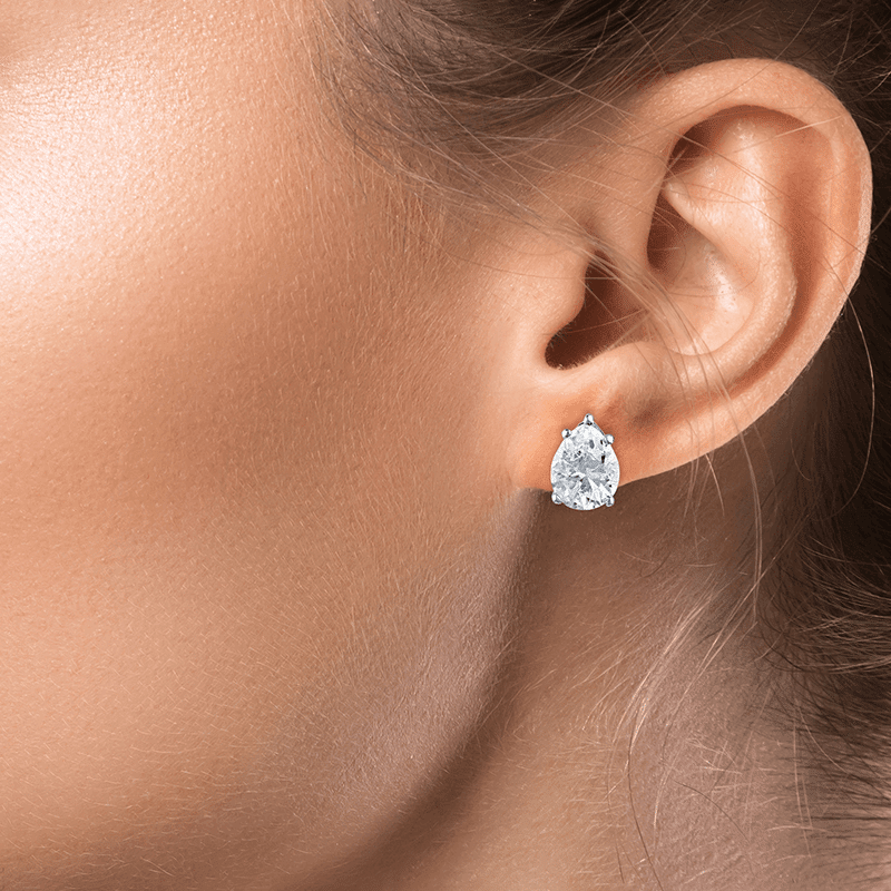 4 Cttw Pear Cz Stud Ears