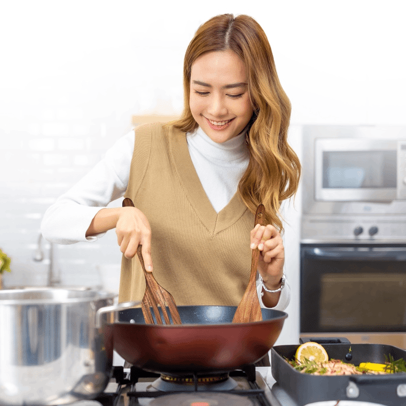 9 Piece Wooden Kitchen Utensil Set